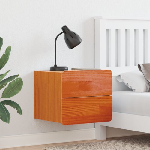  Noćni ormarić 2 pcs Smeđa 39 x 34 x 33 cm Masivna borovina Cijene