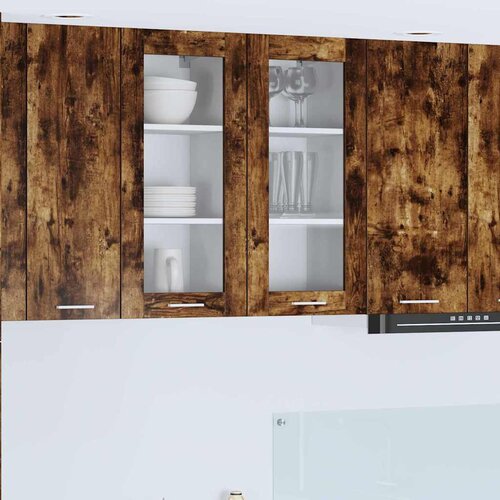Viseći ormarić s pohranom 2 pcs Dimljeni hrast 40 x 31 x 80 cm Cijene