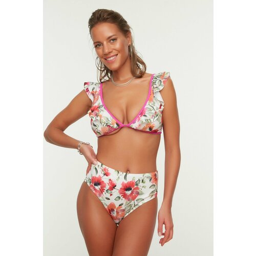 Trendyol Floral Patterned Frill Detailed Bikini Set Slike