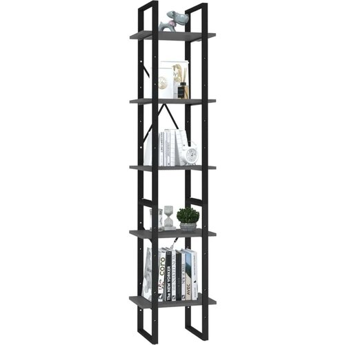 VidaXL Knjižna omara 5-nadstropna siva 40x30x175 cm iverna plo&amp;scaron;ča Slike
