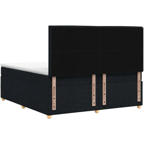  Boxspring krevet s madracem Crna 200 x 200 cm Tkanina - Crna 200 x 200 cm Dizajn linija Slike