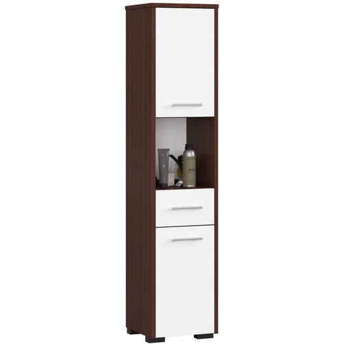 AKORD Fin Visoka Kopalni&amp;scaron;ka Omara, 2 Vrata, 1 Predal In 1 Odprt Predel, Wenge/Bela, (5000333325) Slike