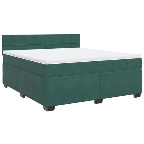 vidaXL Box spring postelja z vzmetnico temno zelena 180x200 cm žamet, (21310458) Cene