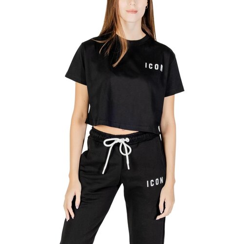 iCON Majice s kratkimi rokavi ICDF2W6T002 Črna Cene