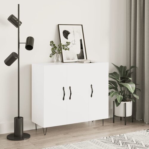 The Living Store Komoda bela 90x34x80 cm konstruiran les - Komoda, (21662647) Cene
