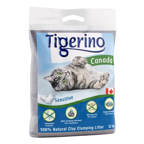 Tigerino Canada Style / Premium pesek za mačke - Sensitive (brez parfuma) - Varčno pakiranje: 2 x 12 kg