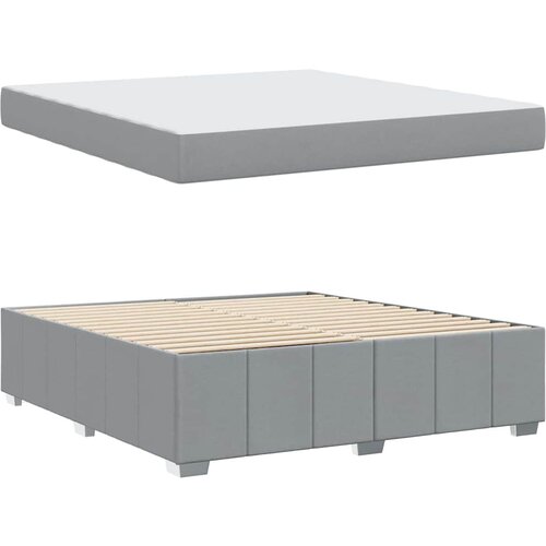  Krevetna konstrukcija Svijetlo siva 180 x 200 cm tkanina Slike