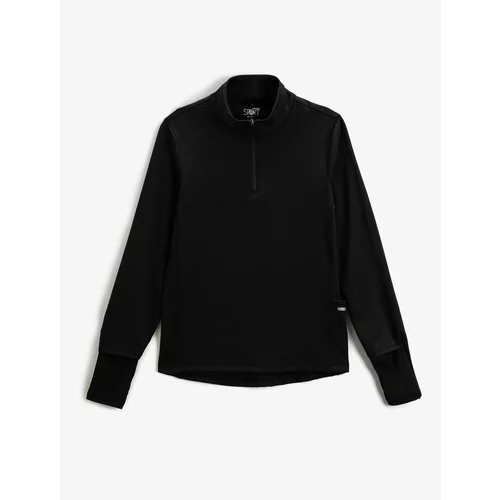 Koton Basic Sports Sweatshirt High Neck Half Zipper Pocket Detailed