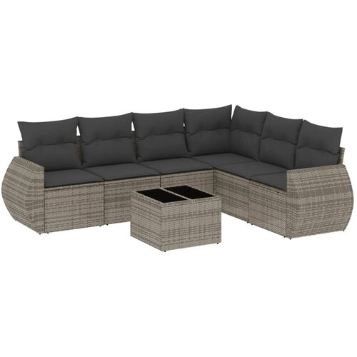 vidaXL 7-dijelni set vrtnih sofa sivi od poliratana Cene