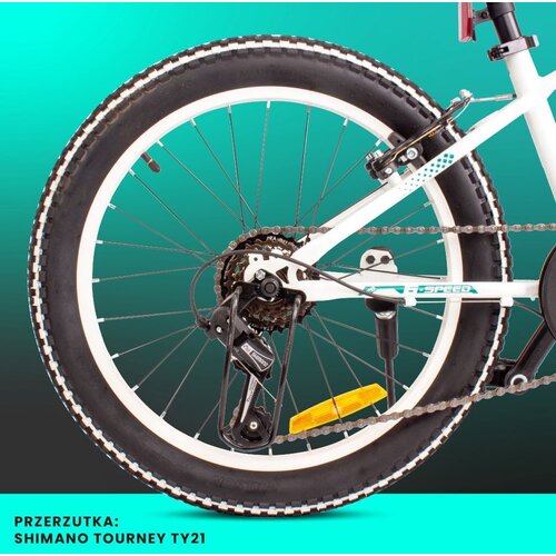  Dječji bicikl Tiger 20&amp;quot; RevoShift Shimano 6 brzina bijelo-zeleni Slike