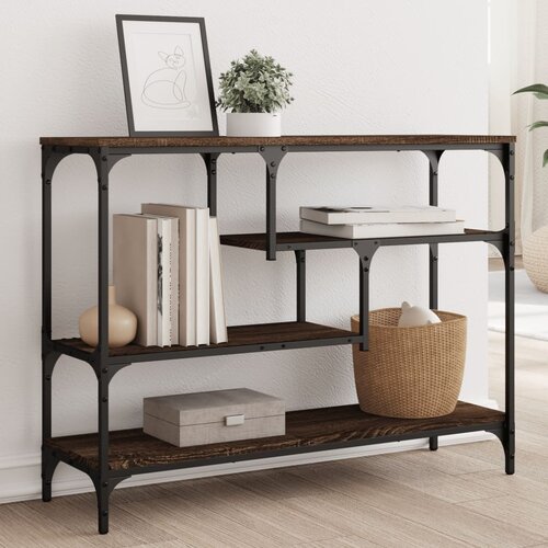 VidaXL Konzolni stol boja smeđeg hrasta 100x30x75 cm konstruirano drvo Slike