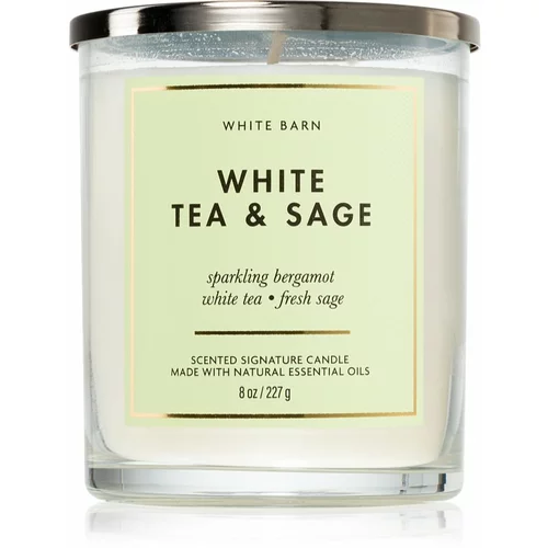 Bath & Body Works White Tea & Sage dišeča sveča 227 g