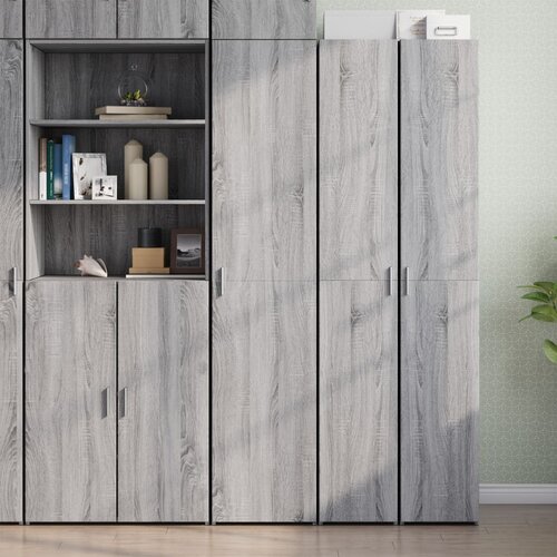 VidaXL Visoka omara siva sonoma 40x42,5x185 cm inženirski les Slike
