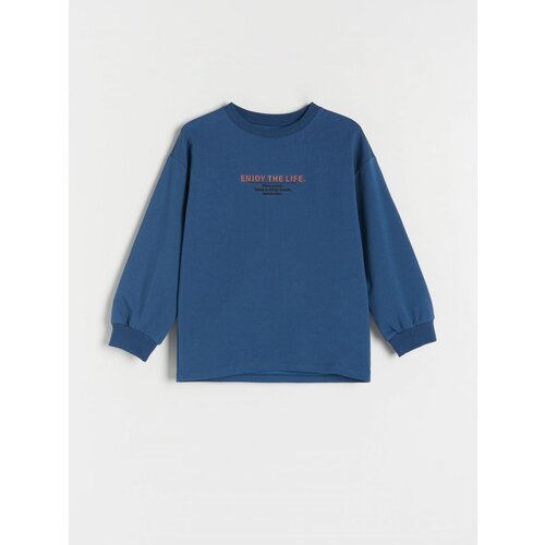 Reserved oversize majica z dolgimi rokavi z napisi - zelena Cene