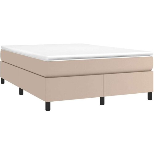 VidaXL Krevet s oprugama i madrac cappuccino 160x200cm od umjetne kože Slike