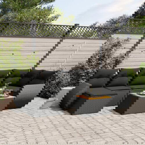 vidaXL 7-dijelni set vrtnih sofa od poliratana s jastucima crni Cijene