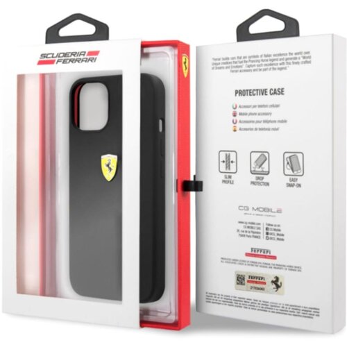 Ferrari silikonski ovitek Scuderia FESSIHCP13SBK za iPhone 13 Mini - črn Slike