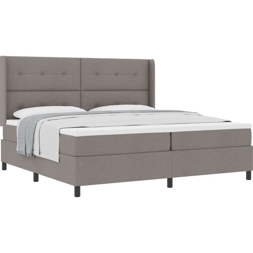 vidaXL Box spring krevet Sivo-smeđa 200 x 200 cm tkanina Cene