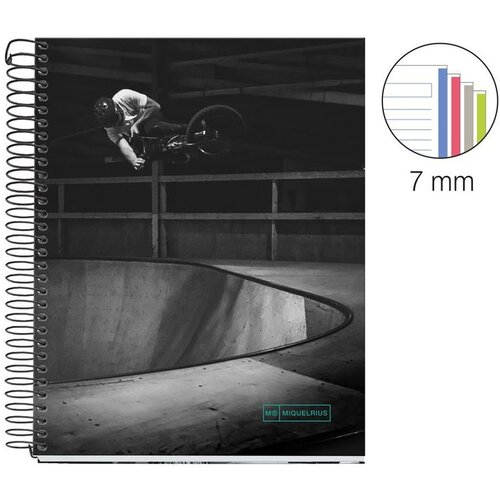 MiquelRius Kolegij blok A5 70g 140L spiralni crte Extra rigid cardboard lifestyle skate park MR4198 Cene