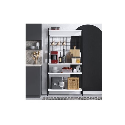 Hanah home Benco - Black, White BlackWhite Coffee Bar Cabinet Slike