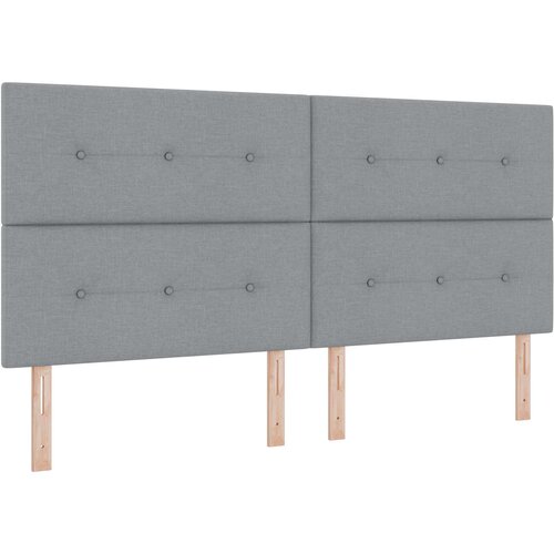  LED okvir za krevet s madracem Svjetlosiva 200 x 200 cm Tkanina Slike