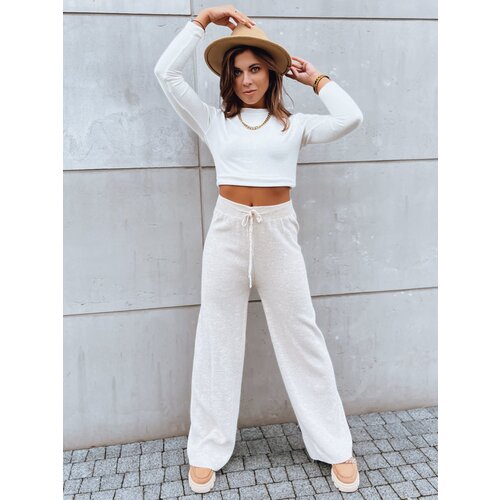 DStreet Spodnie damskie wide leg LAKELIFE jasnobeżowe Slike