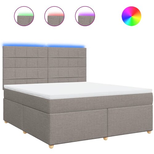 vidaXL Box spring postelja z vzmetnico taupe 180x200 cm blago, (21310307) Cene