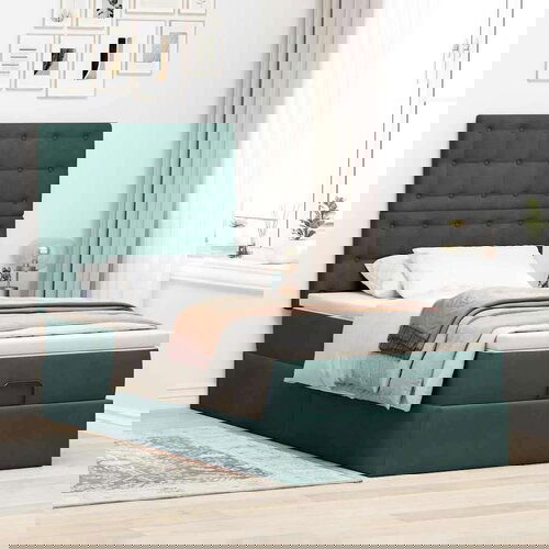 vidaXL Okvir kreveta s madracima tamnozeleni 90x200cm baršunasti Cene