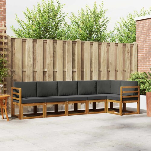  Set vanjskih sofa 6 kom. Prirodna i antracit Cene