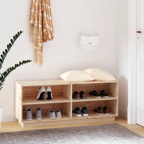vidaXL Ormarić za cipele 110 x 34 x 45 cm od masivne borovine Cijene