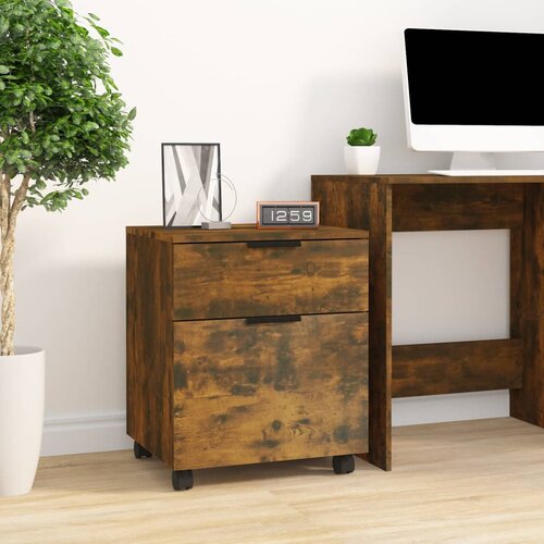 VidaXL Pisarni&amp;scaron;ka omarica na kolesih dimljeni hrast 45x38x54 cm Slike
