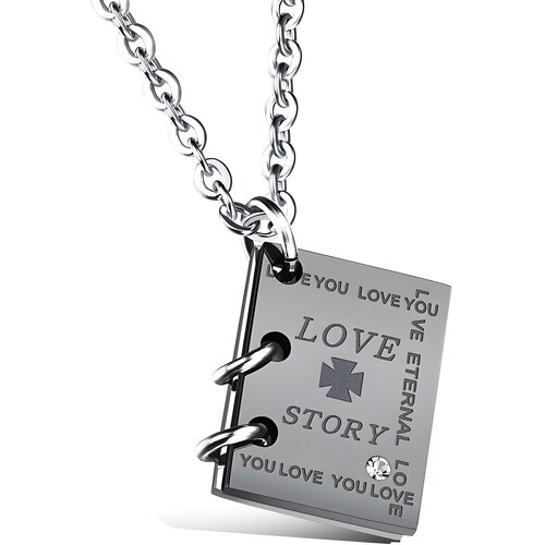 Ogrlica Love Story - Srebrna / Crna KP21664 Cijene