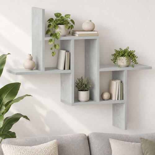 Polica na zidu Betonska siva 87 x 17 x 75 cm Konstruirano drvo Cijene