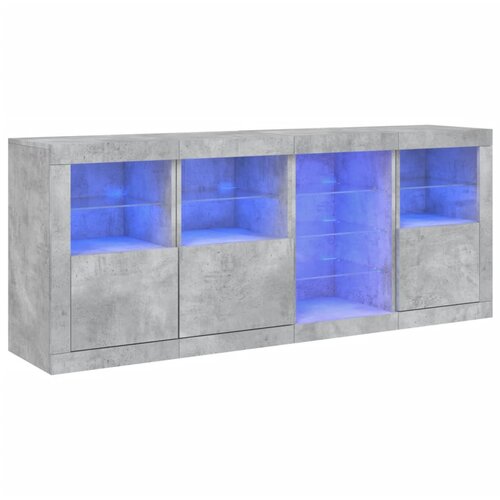 Maison Chic Komoda - Predalnik z LED lučkami betonsko siva 164x37x67 cm, (21719392) Cene