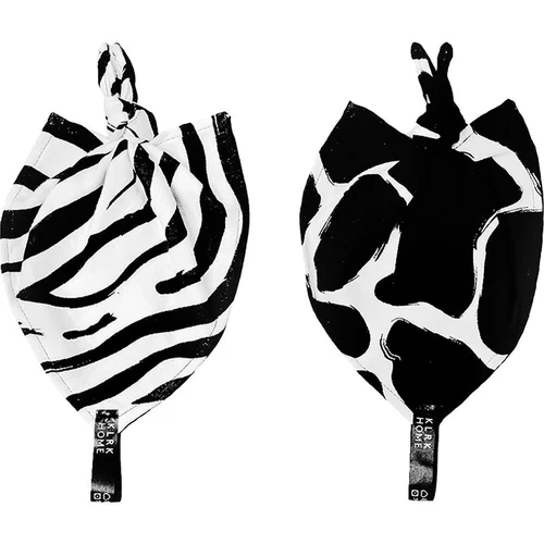 KLRK Home Wild B&W Zebra&Giraffe tješilica s čvorom 26x26 cm 2 kom