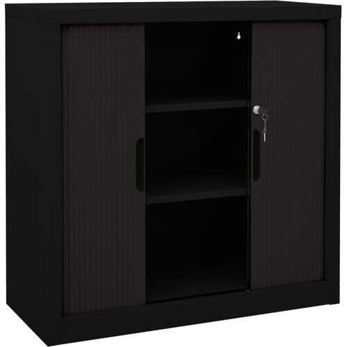  s kliznim vratima crni 90 x 40 x 90 cm čelični Slike