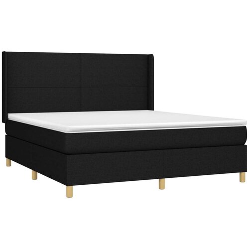vidaXL Krevet s oprugama i madracem crni 180x200 cm od tkanine Cene