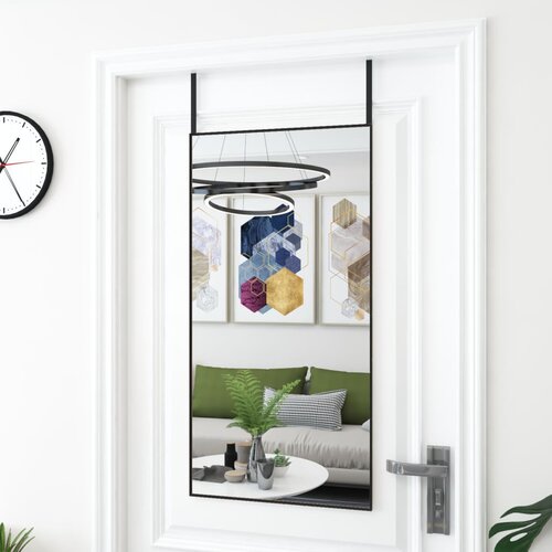  Ogledalo za vrata crno 50 x 100 cm od stakla i aluminija Cijene