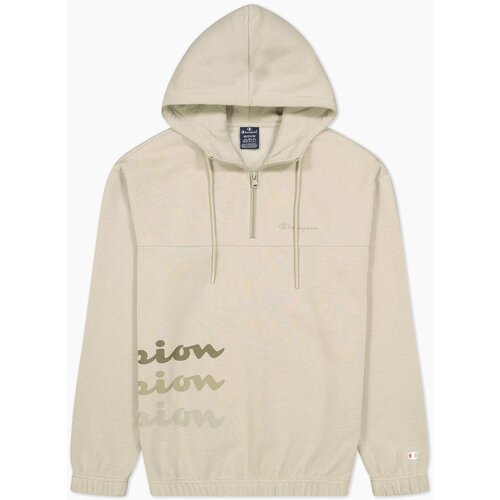 Champion ženski duks hooded half zip sweatshirt bež Slike