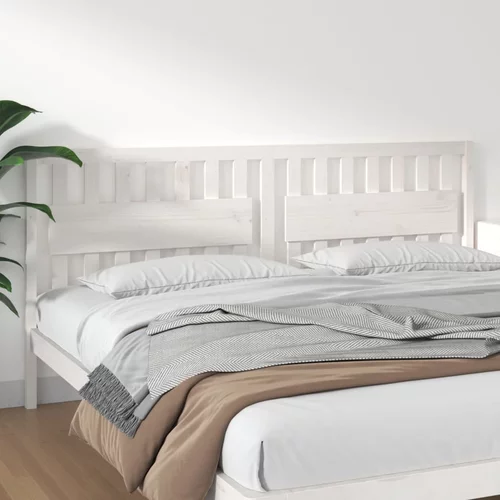  Uzglavlje za krevet bijelo 205,5x4x100 cm od masivne borovine