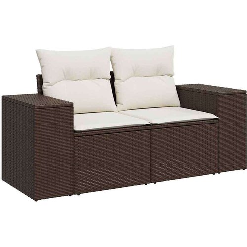 vidaXL 8-dijelni set vrtnih sofa s jastucima smeđi od poliratana Cijene