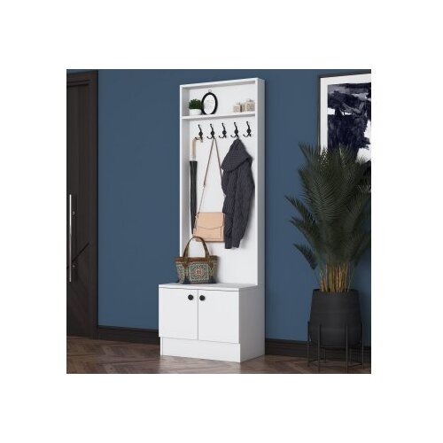 Hanah home Ormarić za hodnik M16 - 1572, 59,8x182,8x35,5 cm, Bijeli Slike