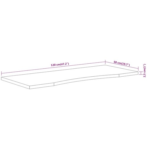  Ploča za radni stol 120x50x2,5 cm pravokutna od drva bagrema Slike