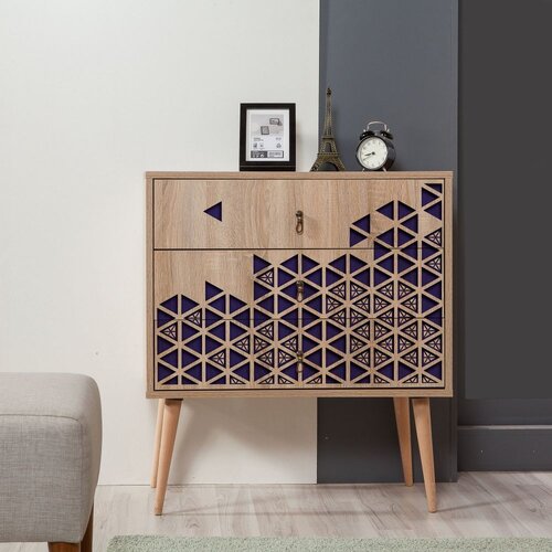  Komoda s ladicama Trio-123, 80x90x40 cm, Boja hrasta Cene