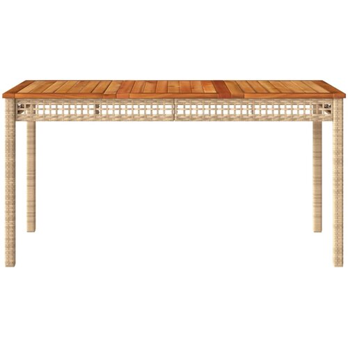  Vrtni stol bež 140 x 80 x 75 cm od poliratana i drva bagrema Slike