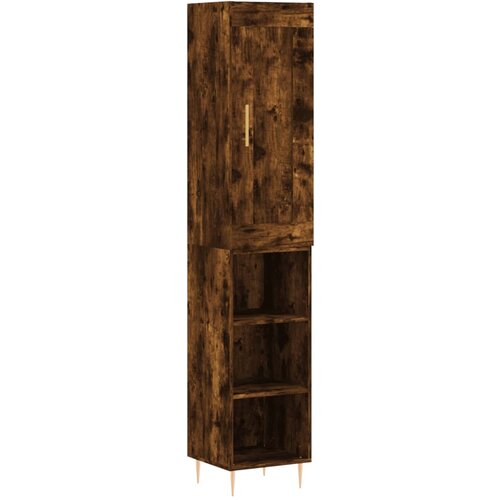 Maison Chic Visoka omara - Komoda - Predalnik dimljeni hrast 34,5x34x180 cm inženirski les, (21722272) Slike
