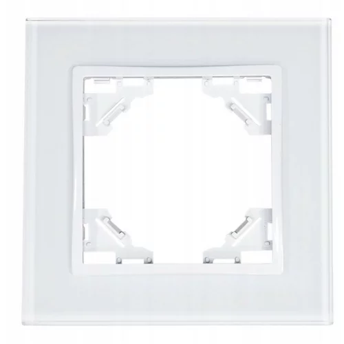 Quadra Stekleni okvir za enojno vtičnico bel