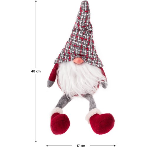 Kondela Božične dekorativne figure, komplet 4 kosov, tkanina, rdeča/siva/bela, DOLL Slike