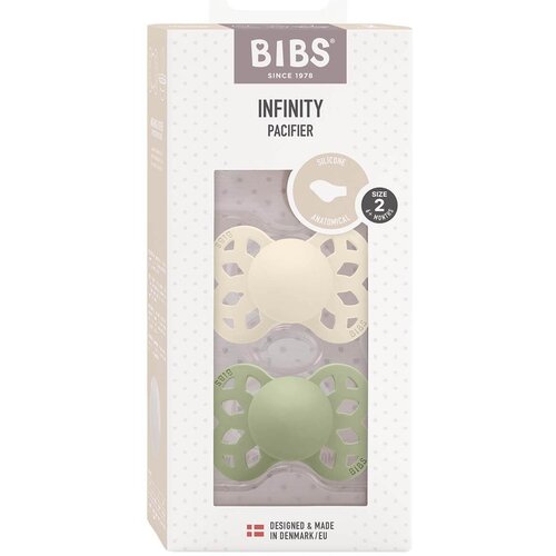 Bibs anatomska duda infinity silicone ivory &amp;amp; sage Slike