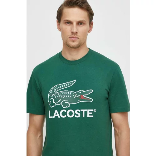 Lacoste Pamučna majica boja: zelena, s tiskom